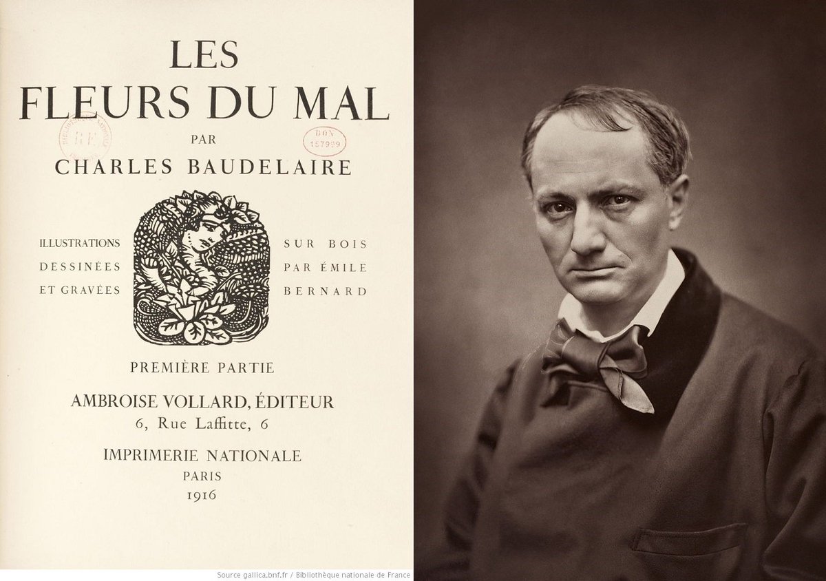 フランス大使館文化部 アンスティチュ フランセ日本 今日のフランス 文学 シャルル ボードレール の 悪の華 初版1857年 後世の詩人たちに絶大な影響を及ぼしたこの韻文詩集は 出版時には反道徳的として検閲の憂き目に それが今では高校の教材