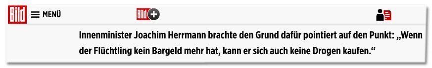 Eine derart populistische, verachtende Aussage, die "den Flüchtling" unter Generalverdacht stellt, nennen sie bei <a href="/BILD/">BILD</a>.de "pointiert".