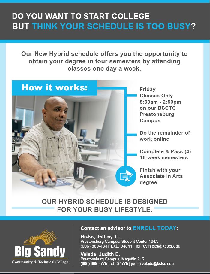 BSCTC05's tweet image. Thinking of starting college? Worried your schedule is too busy? 
#4Semesters #AssociateinArts #GoYou