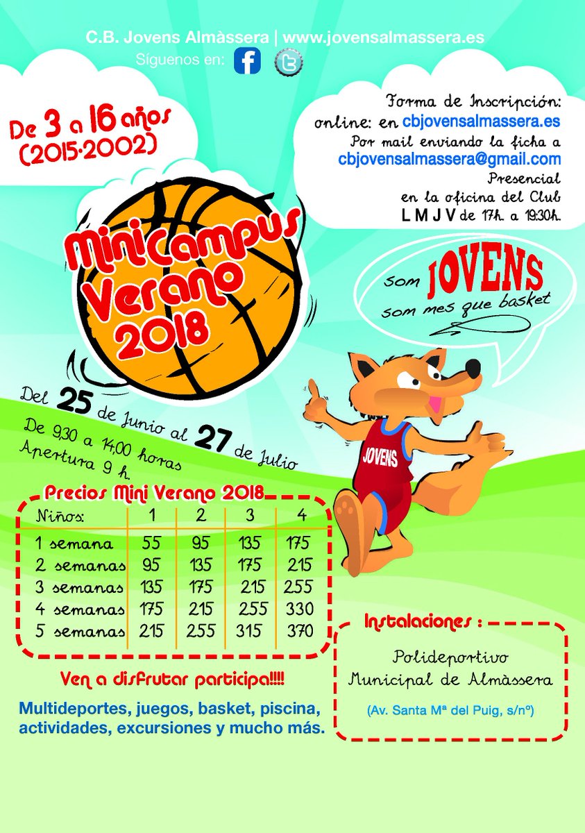 JovensAlmassera's tweet photo. Solo quedan 20 días para que empecemos otra edición más del #MiniVerano  juegos, deportes, excursiones, actividades, concursos NO TE PIERDAS nuestra escuela de verano! inscribite en https://t.co/mTgTzbPRCG https://t.co/jCm9DrJyfm