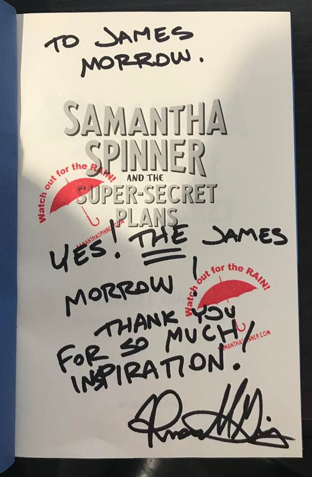 sam_spinner1's tweet photo. Happiness is... signing a book for one of your literary heroes!

#samanthaspinner #jamesmorrow #fanboy #kidlit https://t.co/oVNhetbDZF
