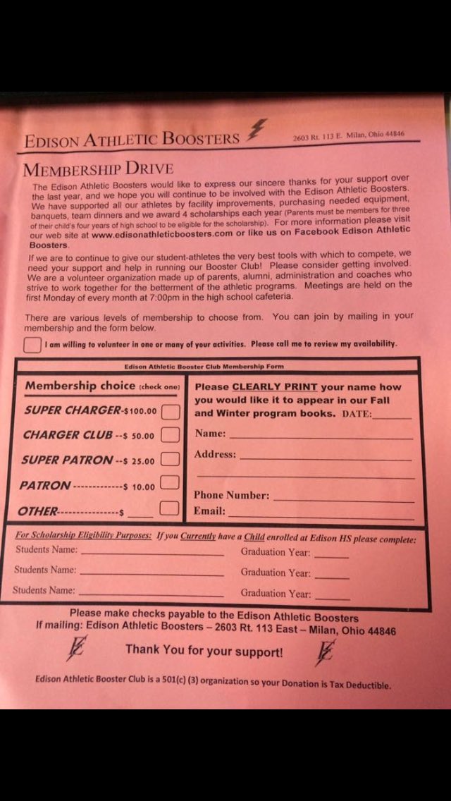 EdisonBoosters's tweet image. Don’t forget tonight is the Booster drive. We need your athletes at the high school by 5:15pm. We are also still in need of parent drivers. We will have 🍕 for those hungry athletes! See you soon!
