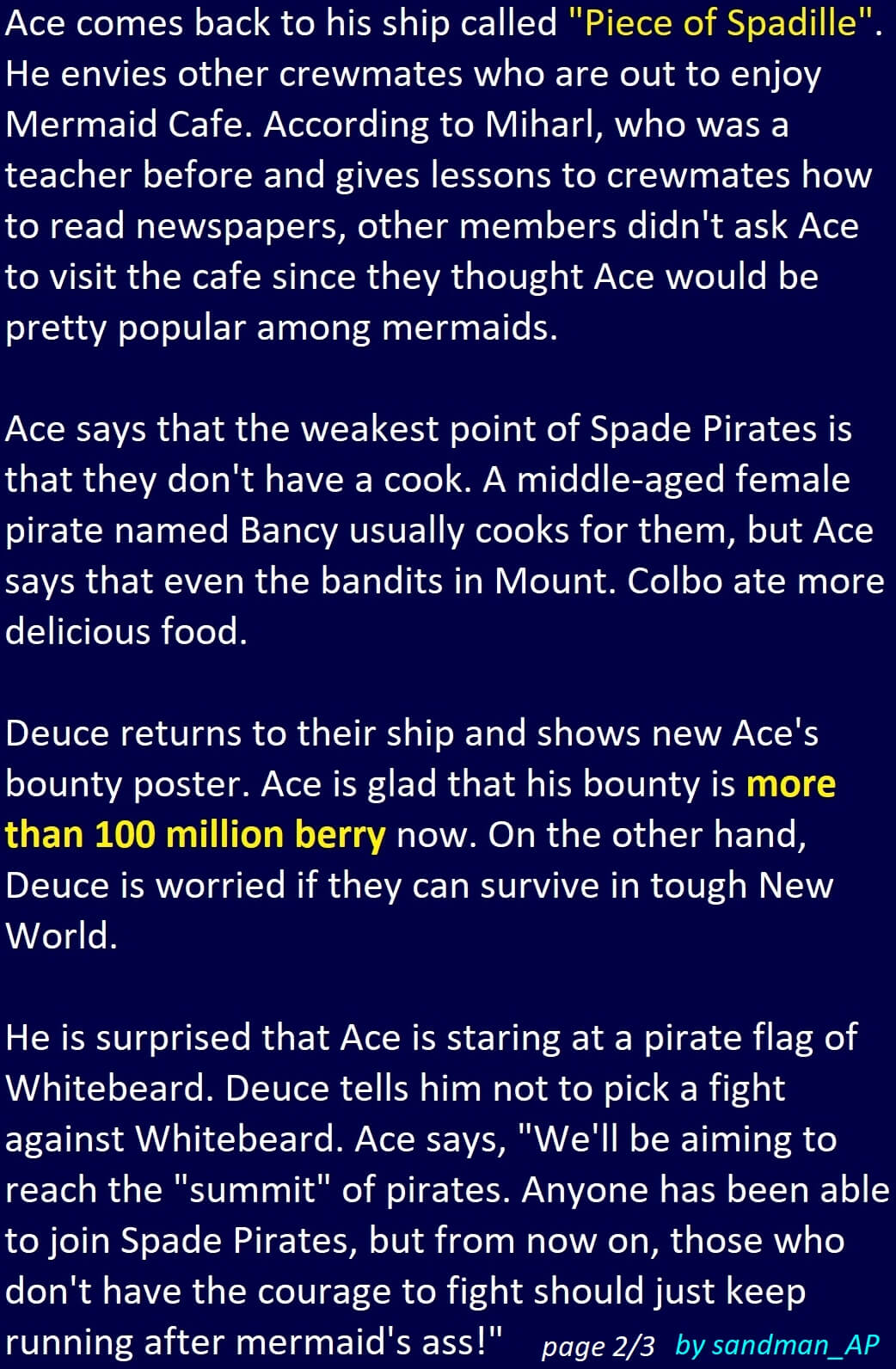 Sandman One Piece Novel Ace Volume 2 Was Released Yesterday The Novel Is Divided Into 7 Parts Prologue And Chapter 1 6 Here Are My Summaries For Prologue And Chapter 1