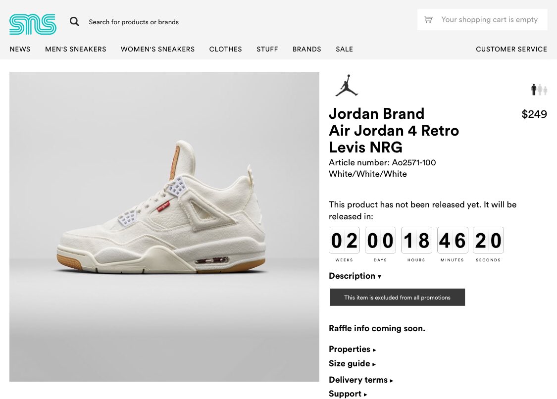 snkr_twitr's tweet image. Levi’s x Jordan 4 “NRG” dropping on sneakersnstuff 👀

Men
Black
bit.ly/2svQpWC

White
bit.ly/2JakyoN

GS
Black
bit.ly/2xLuBvo

White
bit.ly/2LnTnnj

#snkr_twitr