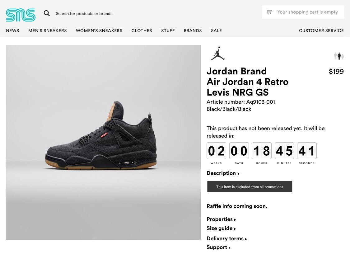 snkr_twitr's tweet image. Levi’s x Jordan 4 “NRG” dropping on sneakersnstuff 👀

Men
Black
bit.ly/2svQpWC

White
bit.ly/2JakyoN

GS
Black
bit.ly/2xLuBvo

White
bit.ly/2LnTnnj

#snkr_twitr