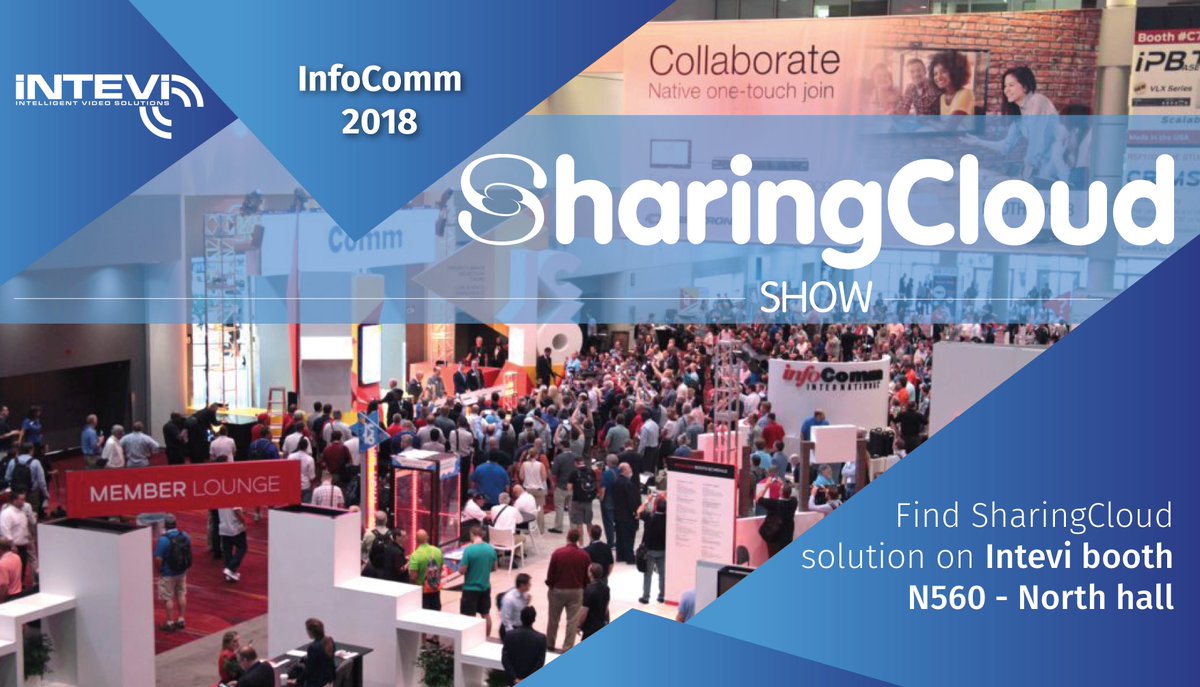 sharingcloud's tweet photo. Come and visit our partner @Intevi_Ltd at @InfoComm!
You will see our solution #InstantSuite on booth N560 - North hall, Las Vegas Center, June 6 to 8 2018.
#sharingcloud #intevi #InfoComm18 #InfoComm2018 #LasVegas #LasVegasCenter #digitalworkplace #digitalsignage #innovation https://t.co/NDKS1sqG2w