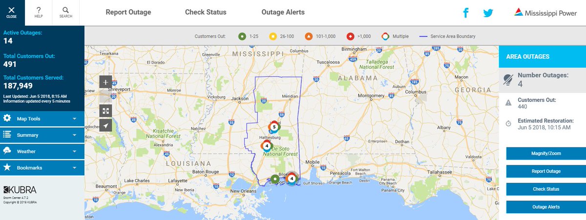 Mississippi Power V Twitter Lightning Has Caused Several Outages Across South Ms This Morning Our Crews Just Re Energized A Line In Gulfport Safely Getting The Power Back On To About 395 Customers