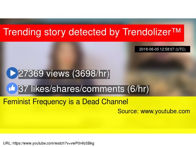 Feminismolizer's tweet image. Feminist Frequency is a Dead Channel #PAYPAL #www.patreon.com/sargon #Makersupport feminism.trendolizer.com/2018/06/femini…