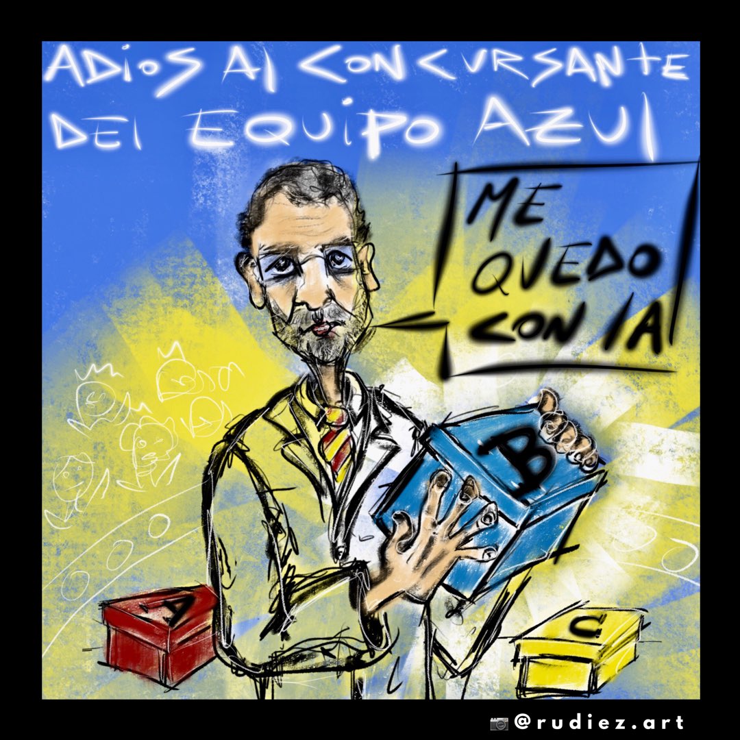 AndresRudiez's tweet photo. Adiós al concursante del equipo azul #cajab #Rajoy #dimitemariano #pp @eldiarioes https://t.co/NxggkXgiFv