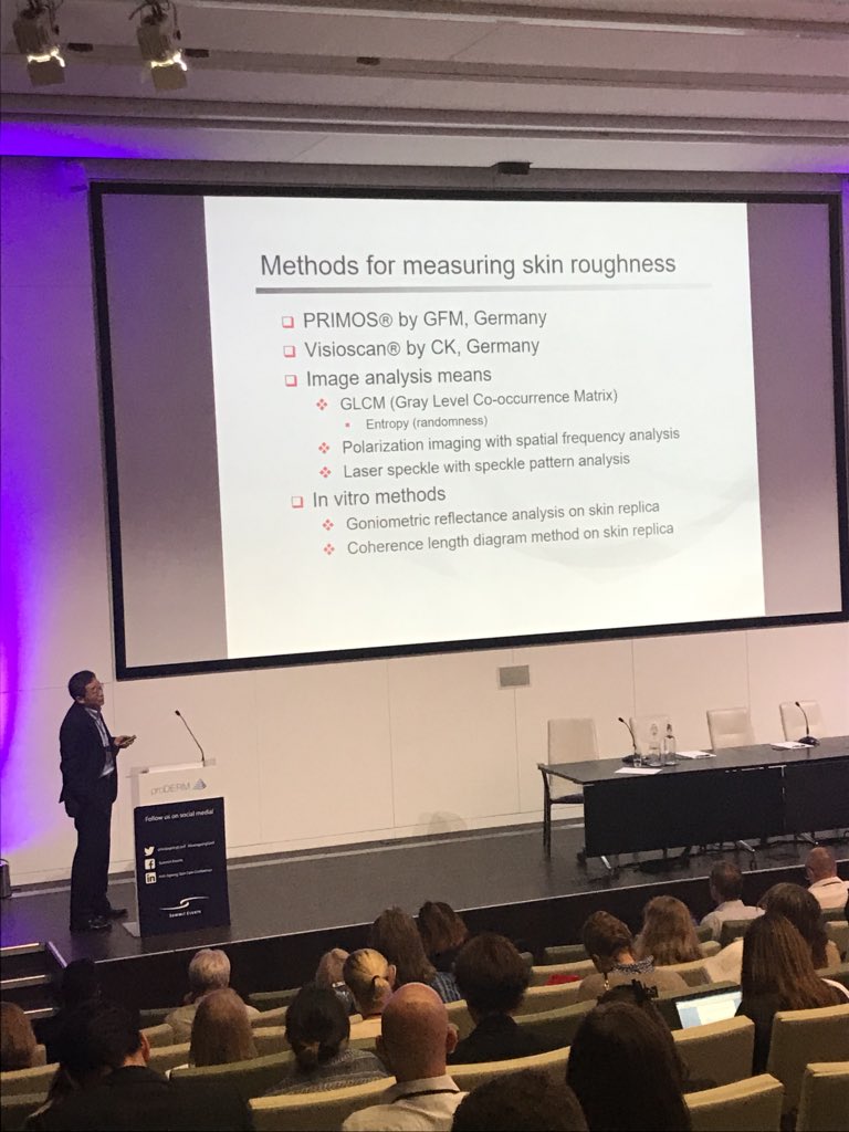 AntiageingConf's tweet photo. Kicking off session 2, Dr. Di Qu PH.D from Amway R&amp;D is discussing the Development, validation and application of an image analysis method for in vivo measurements of skin visual roughness #antiageingConf https://t.co/z1QZcvZeMw