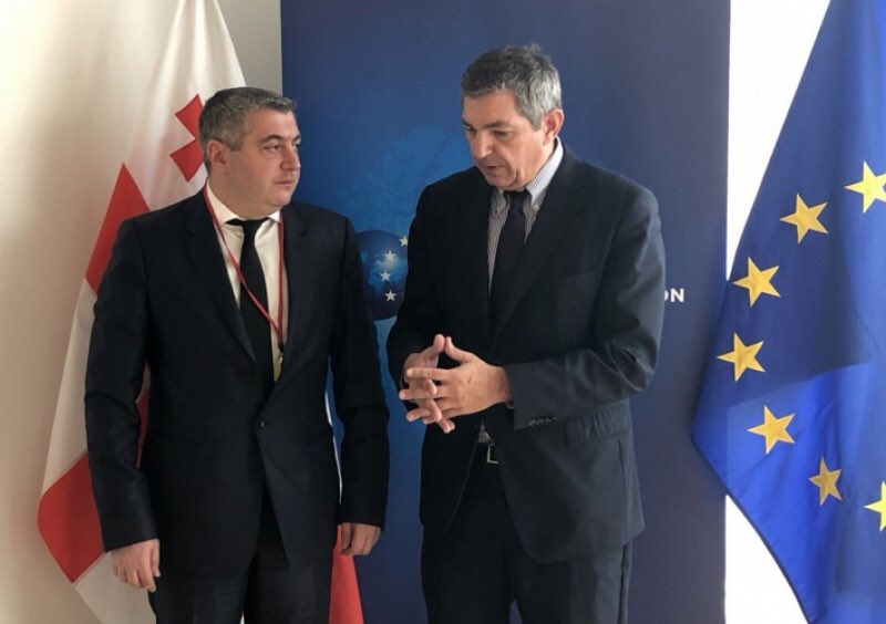 MOC_GOV_GE's tweet photo. Kakha Kakhishvili held a meeting with EU Special Representative for Human Rights H.E. Mr. Stavros Lambrinidis #reforms #PrisonReform #penalsystem #HumanRights #meeting #EU #Brussels https://t.co/iDEWa35fSR
