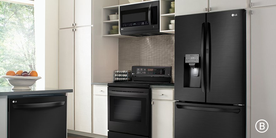 LGUS's tweet photo. #FinalsWeek is right around the corner for your kids, but we have a question for parents: Which appliances would you rather have:

A) Black Stainless Steel
B) Matte Black 
C) Stainless Steel

#LifesGood #LGKitchen https://t.co/yAPjO23C5U