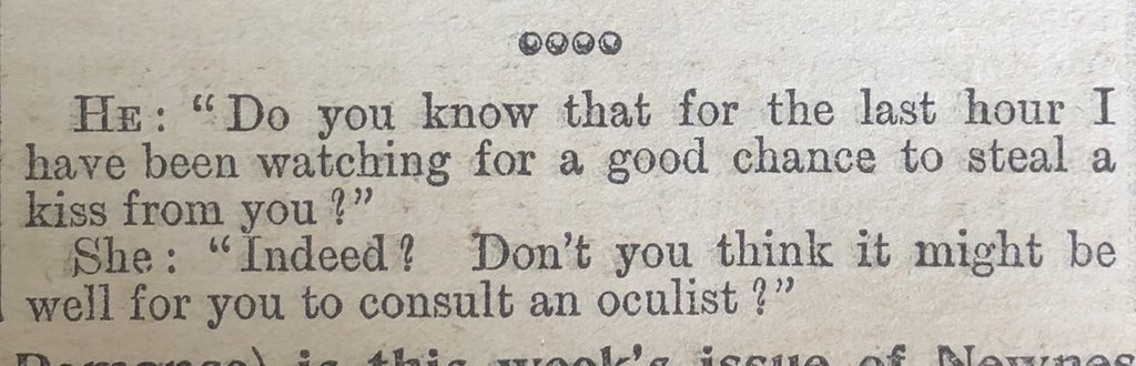 A gentler (and perhaps even encouraging?) retort this time...- Tit-Bits (1901)
