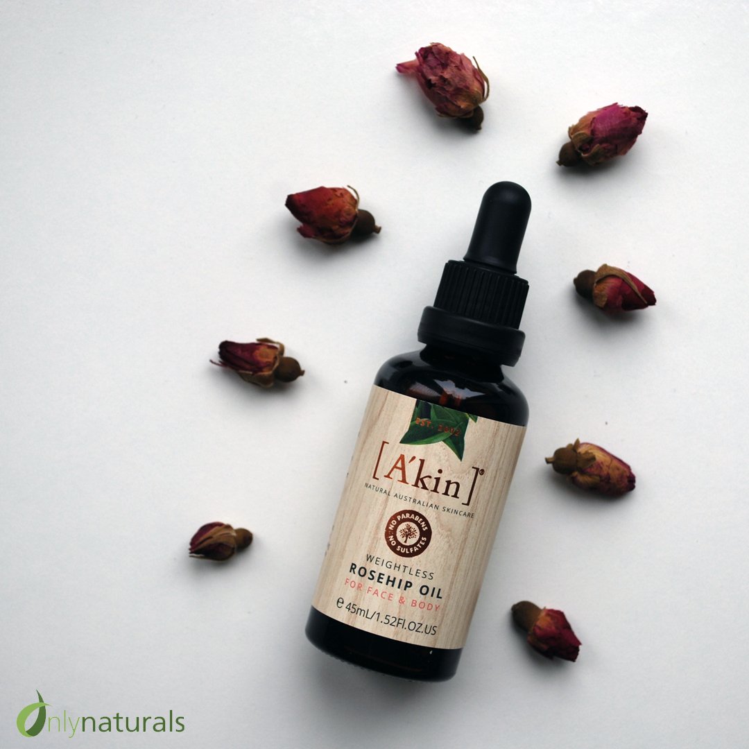 Save 30% on <a href="/AkinBeautyUK/">A'kin Beauty UK</a> Weightless Rosehip Oil this month. This lovely oil can be used on face or body and contains pure CO2 Rosehip Oil, blended with Macadamia and Abysinnian Oils, and gently fragranced with Sandalwood.  ow.ly/Cve630klAnp #organicbeauty #naturalbeauty