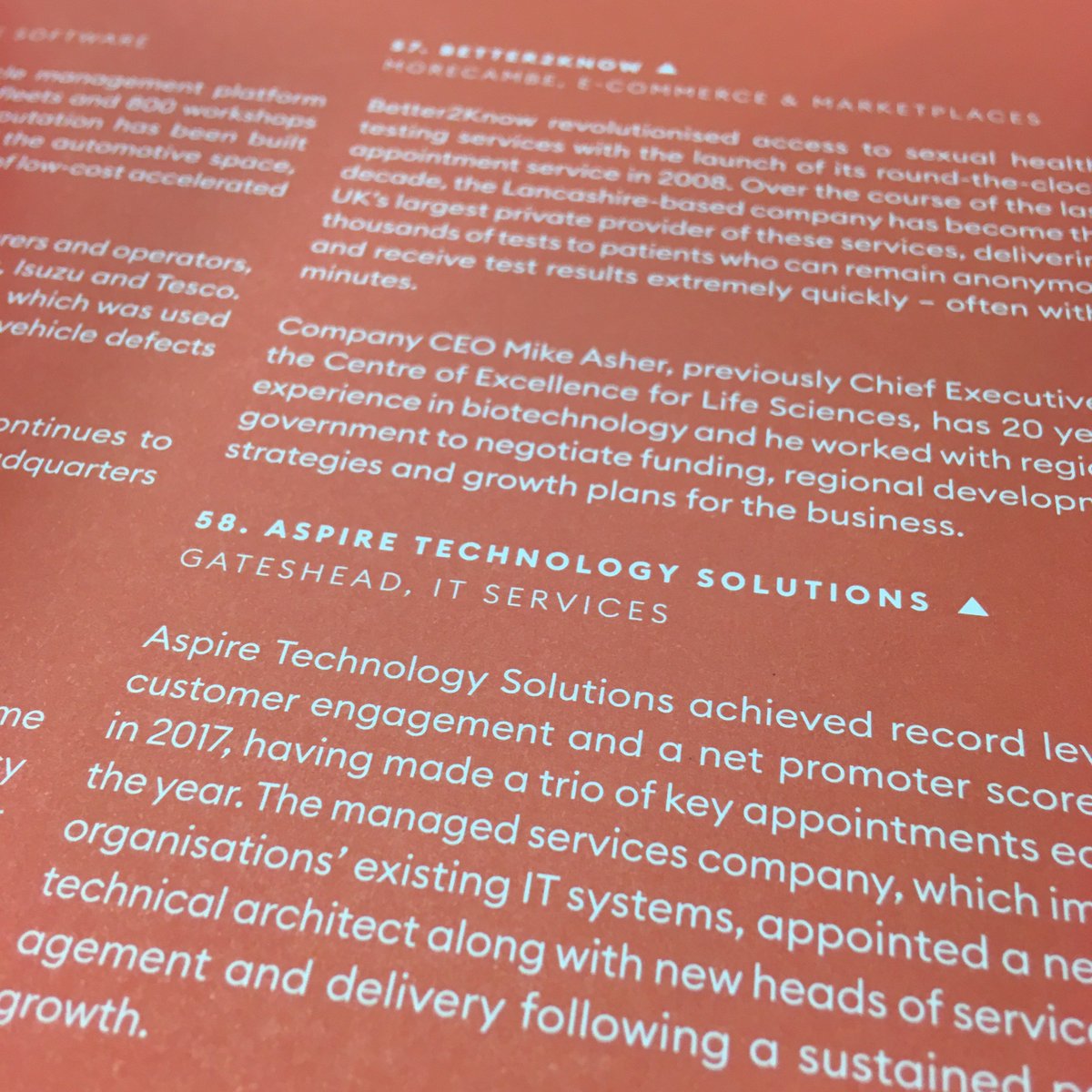 aspirets's tweet image. Received the @TechNation #NorthernTech100 mag we feature at number 58 in this morning, in good company with our copy of @NETimesmagazine #ThisIsMINE (Made In North East)