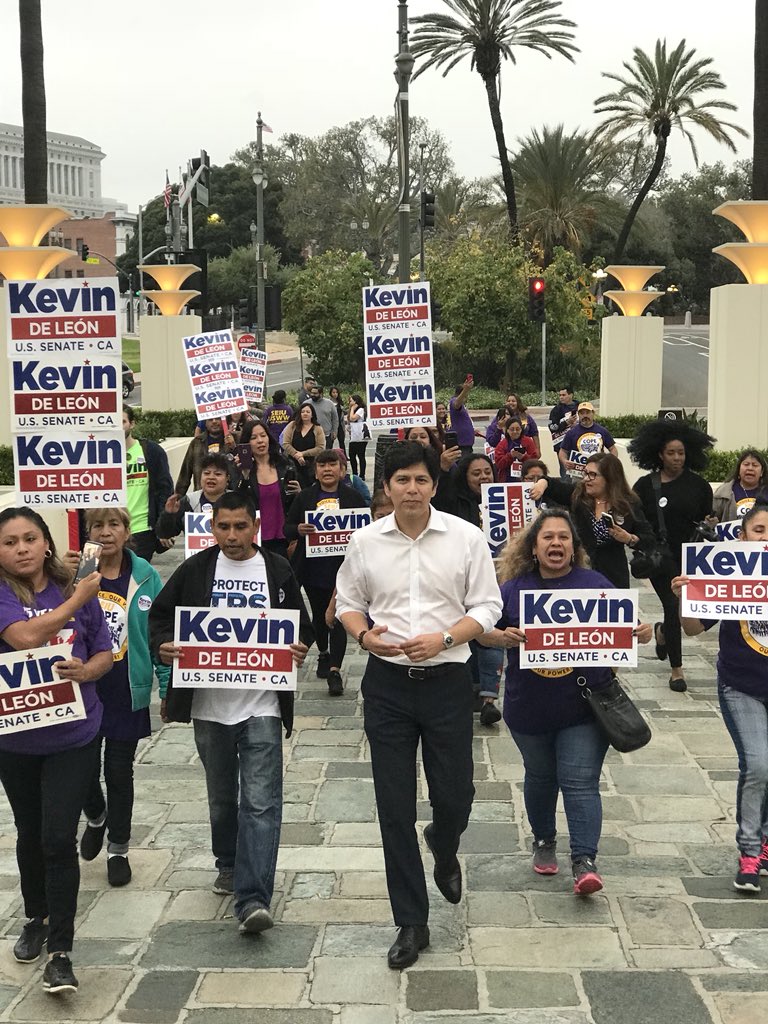 kdeleon's tweet photo. At 5:30am we took our campaign to Union Station in LA. We’re sharing our message with commuters and reminding them to make a plan to cast their vote today! Polls close at 8pm. #vota #CAsen https://t.co/CXv6HtUKwn