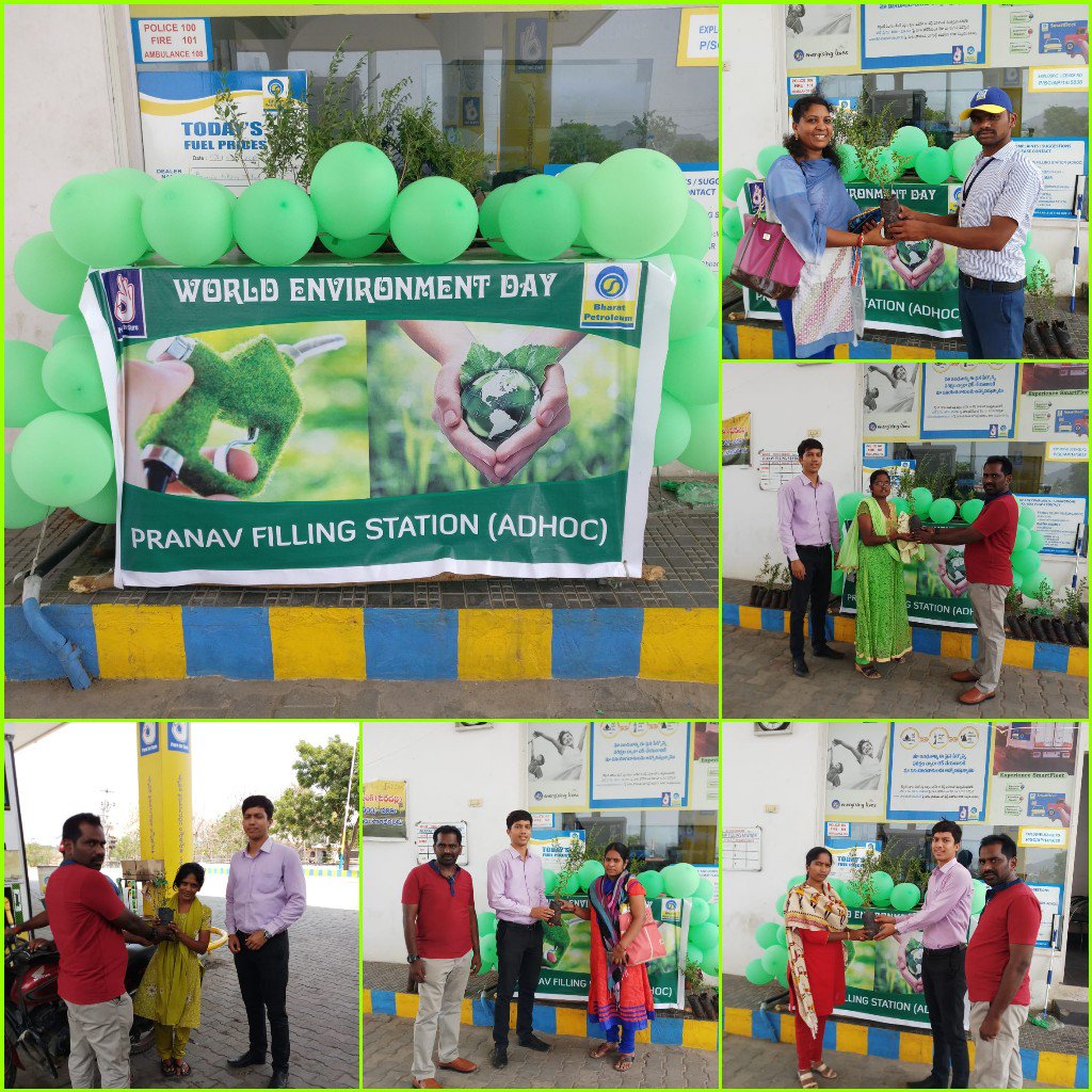 BPCRetailVijayw's tweet photo. Sapling distribution to customers on #WorldEnvironmentDay at outlets of Vijayawada territory 🌱🌳
#energisinglives #SwitchToSpeed @BPCLRetail @BPCLimited @34Prabhu https://t.co/YaCFP59OJt
