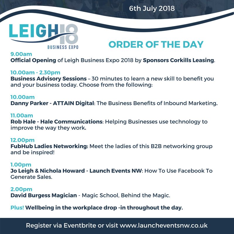 #B2Bhour Full line up announced for this years @LeighBizExpo18! 
buff.ly/2HMOENK
#Networking #BusinessNews #Business #Advice #NorthwestUK #LancashireRT #87RT #GreaterManchester