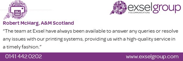 Check out what our customers had to say about our Printing Services!

exselgroup.com/am-scotland/