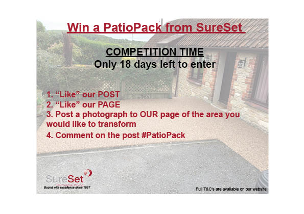 SureSetUK's tweet photo. Don't forget to enter our fantastic Facebook only competition to WIN a 12m2 PatioPack in our Aggregate Mochachino. You can read our full T&C's here - https://t.co/7KHrx4xIlY
#Competition #win #patiopack #mochachino #18days https://t.co/s3JOqLQ4Rk
