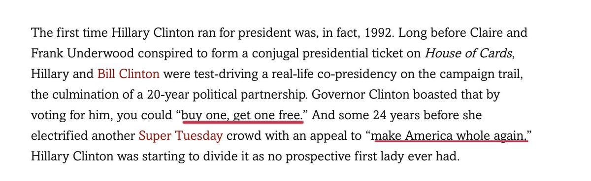 2. Btw, don't let Hillary have Schrodinger's experience. They billed it a co-presidency. So she gets all the blame and all the accomplishments, or she gets none of it. Also notice: the  #MAWA.  Awfully close to  #Maga **Yes I know when Clinton said MAGA, I'm getting there.