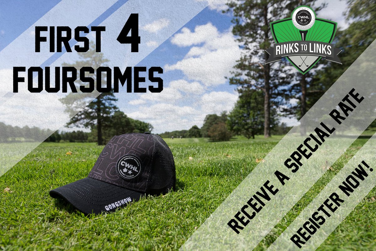 TheCWHL's tweet photo. Today the CWHL announces the return of Rinks to Links! Be the 1st of 4 foursomes to receive a SPECIAL RATE in commemorating the 4th edition of the annual golf tournament! Register today by visiting https://t.co/k68jGjMiNy ⛳ #WeAreTheGame #Rinks2Links2018 https://t.co/QeZe2rsGeQ