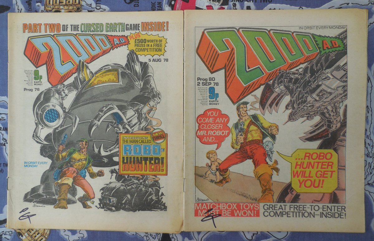 JBurdis's tweet image. Ian Gibson of Dredd, Sam Slade &amp;amp; Halo Jones @2000AD fame, was also at @LawlessComicCon &amp;amp; I managed to get a few Progs signed and also the 3A Sam Slade figure signed. I am one very happy fan. Well done on @CherryBomb1618 for grabbing such a legend. #dredd #halojones #robohunter