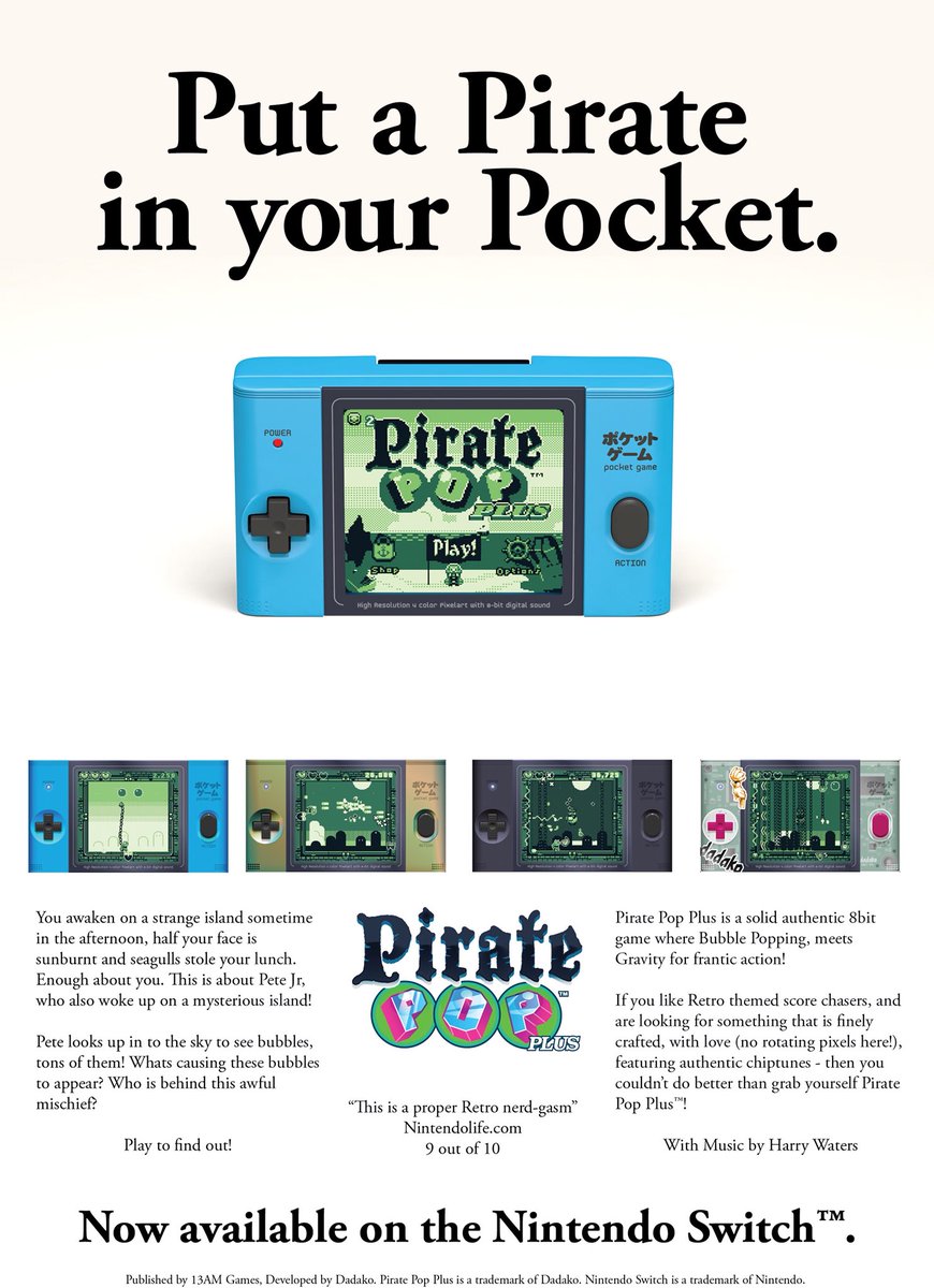 DadakoSoftware's tweet photo. Pirate Pop Plus now out for Nintendo Switch! On sale too! $3.99
https://t.co/0PyoRfAiAq

#piratepopplus #pixelart #indiedev https://t.co/Bj1VSbkHsh