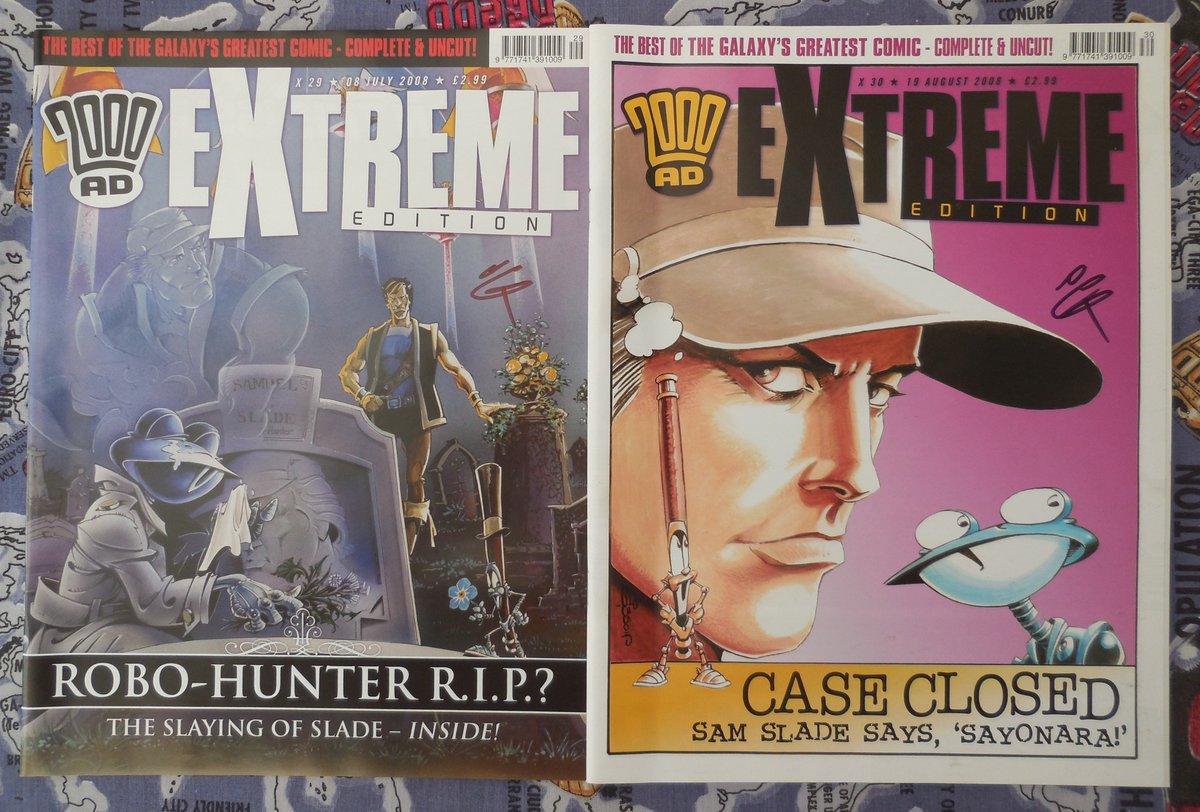 JBurdis's tweet image. Ian Gibson of Dredd, Sam Slade &amp;amp; Halo Jones @2000AD fame, was also at @LawlessComicCon &amp;amp; I managed to get a few Progs signed and also the 3A Sam Slade figure signed. I am one very happy fan. Well done on @CherryBomb1618 for grabbing such a legend. #dredd #halojones #robohunter