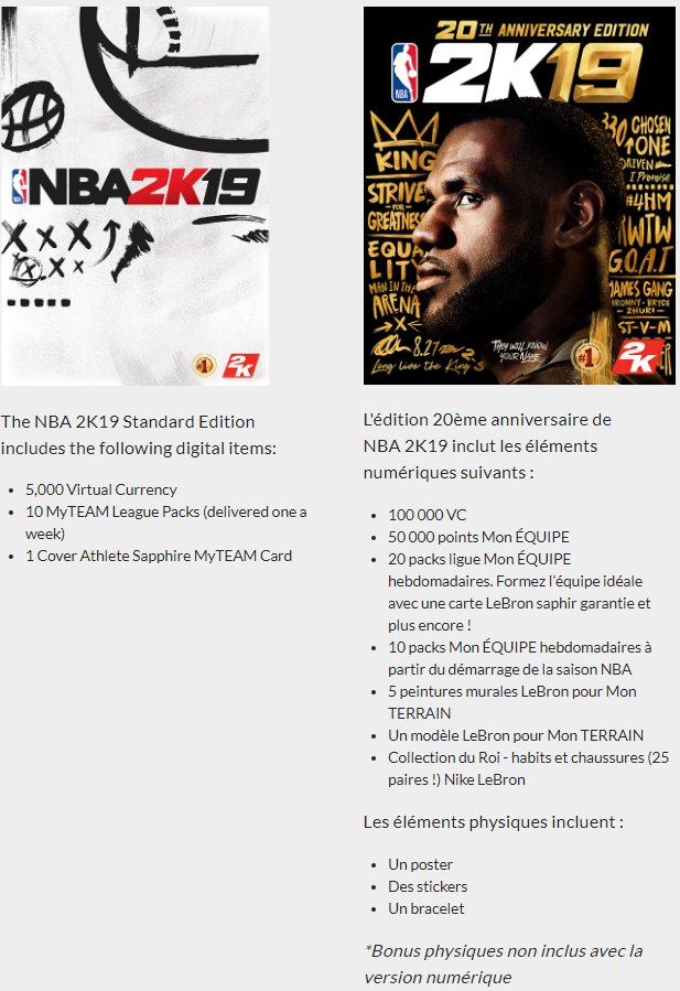 Kempo Les Differents Bonus Des Editions Nba2k19