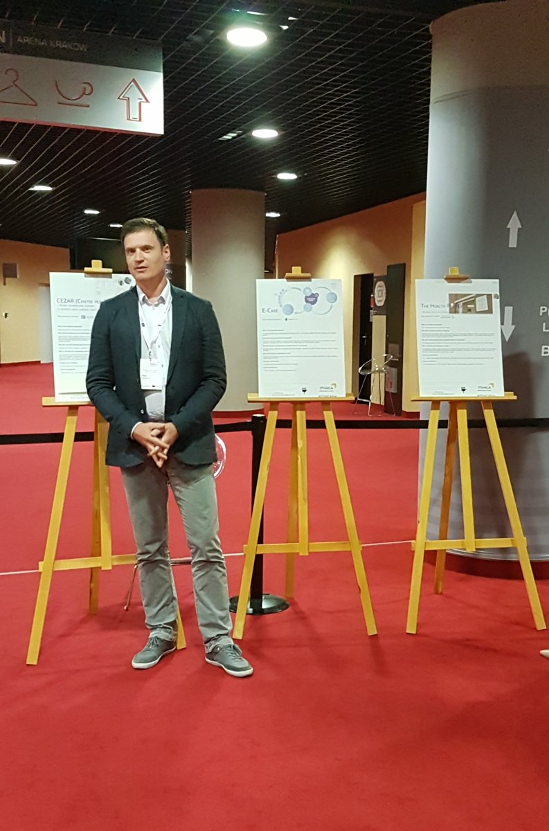 enamojca's tweet photo. Peter Pustatičnik from @TelekomSlo presenting their E-care service during @ITHACA_health Co-seminar Good Practices presentation. #ITHACAlive https://t.co/LwBQWuBqLS