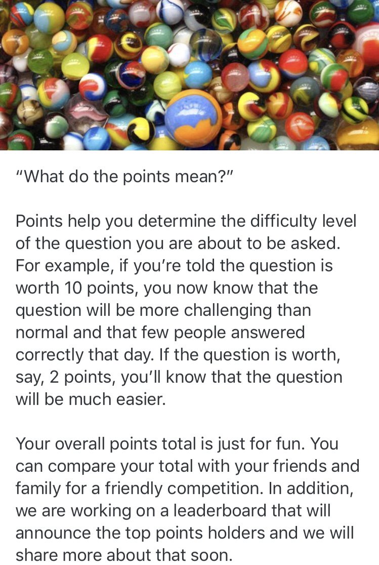 Question Of The Day On Twitter What Do The Points Mean