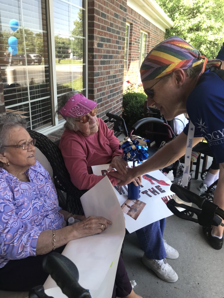 Trilogy_FIT's tweet photo. 200 miles in 3 days?! Our residents are super impressed with our #Trilogy200 team! #T200 @ThorntonTerrace https://t.co/RPkMSn0enJ