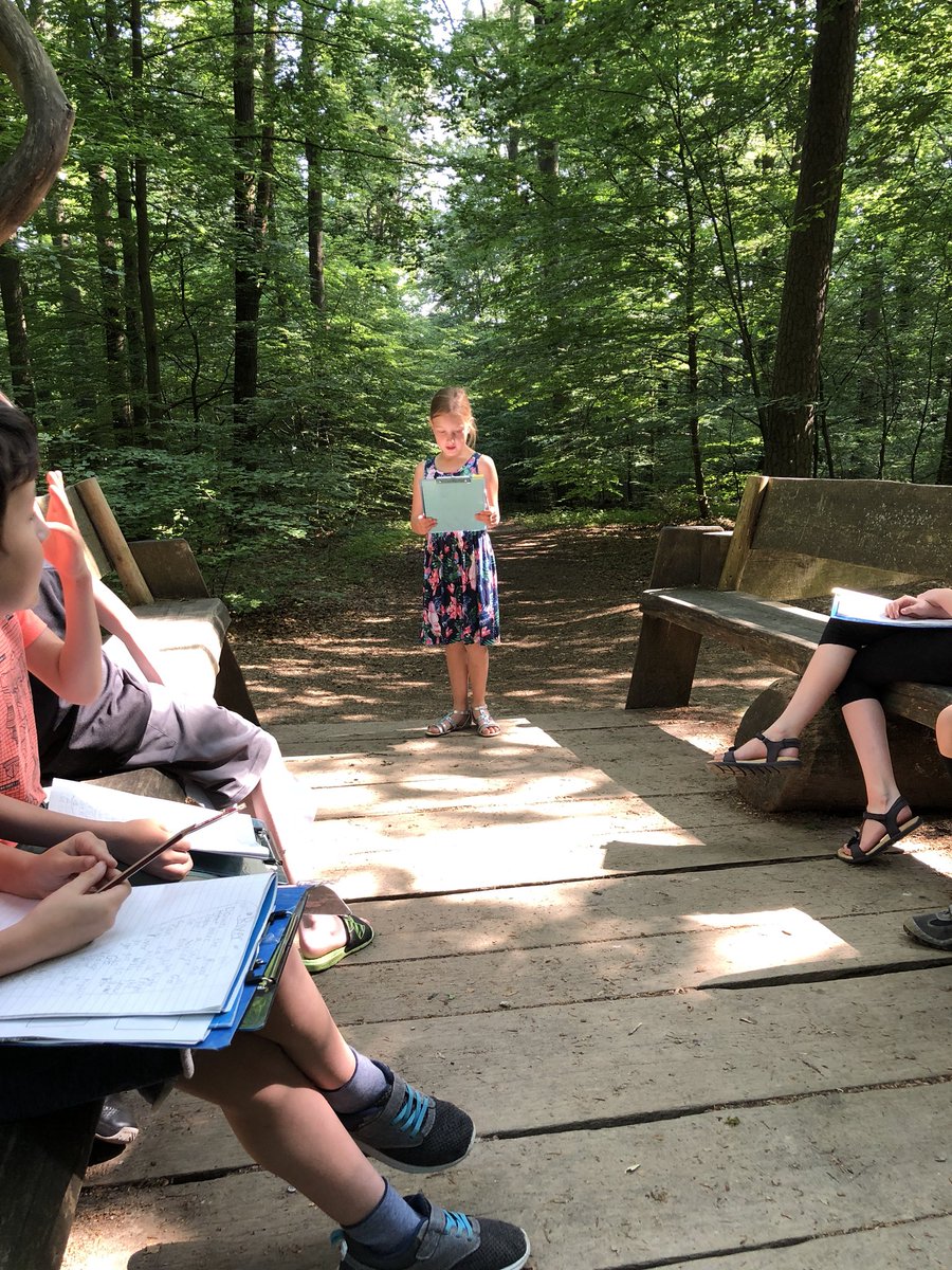 Poetry in the forest! 🌲 🐦 💦 #natureisinspiring #TCRWP #classroomwithoutwalls @FIS_School