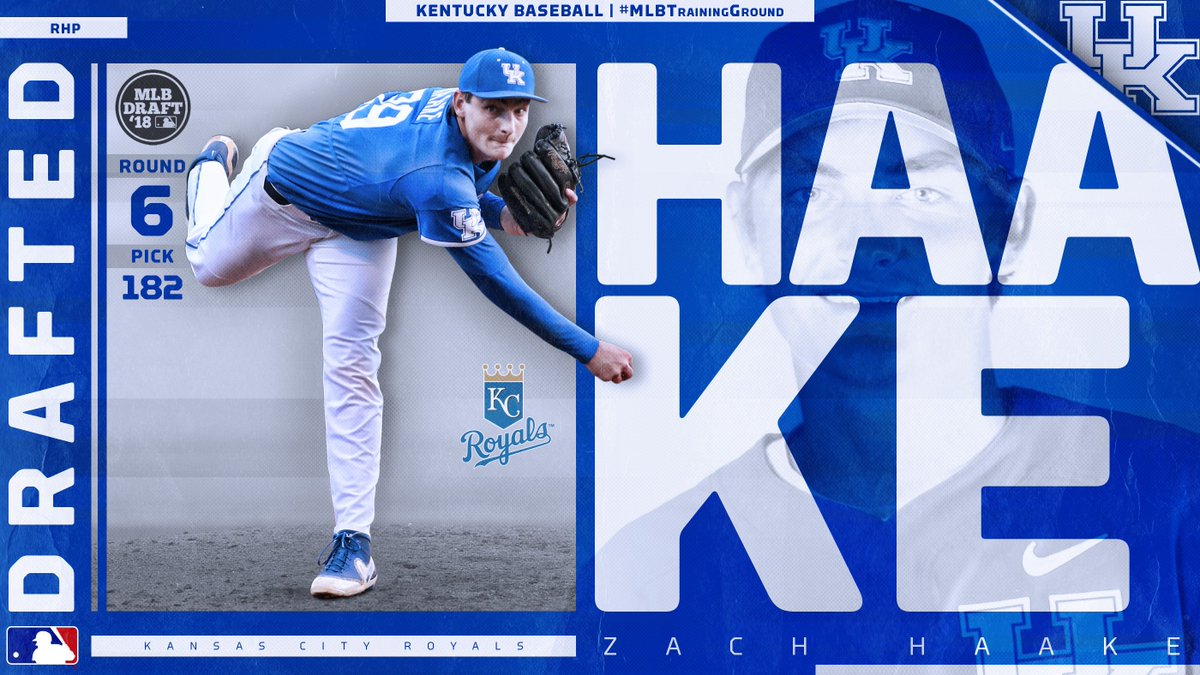 There we go!! Congrats to <a href="/zach_haake/">Zach Haake</a> on being selected by the <a href="/Royals/">Kansas City Royals</a> in the 6th round! Even better, he could start his career with the <a href="/LexingtonLegend/">LexingtonLegend99</a> right here in town! #WeAreUK #MLBTrainingGround