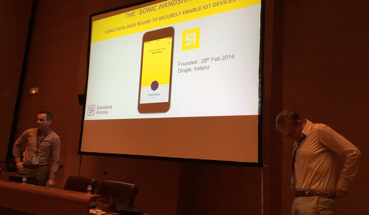 IotTribe's tweet image. Double act from @standardaccess @damienbrowne #smartlocks and Joachim @IoT_Forum #iotstartups