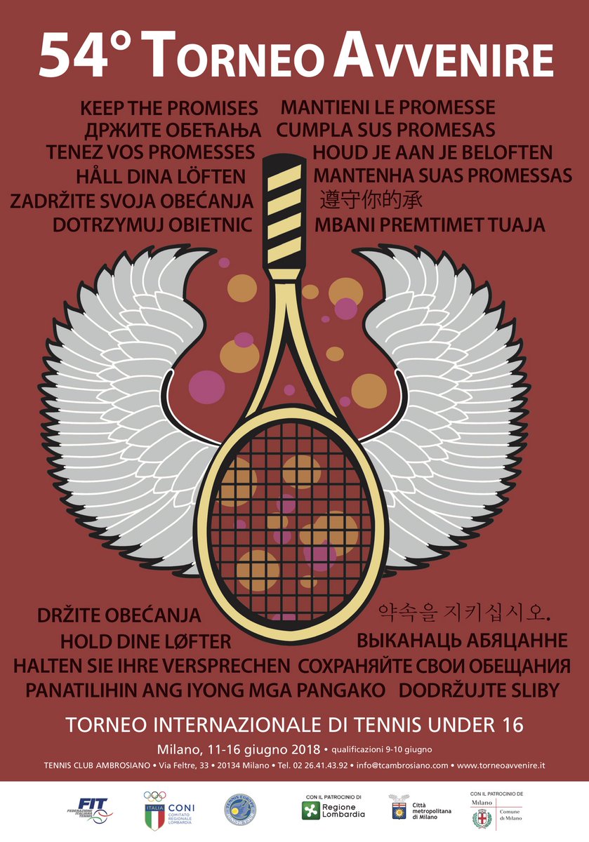 54 Torneo Avvenire. Vi aspettiamo! #keepthepromises  <a href="/TennisEurope/">Tennis Europe</a>