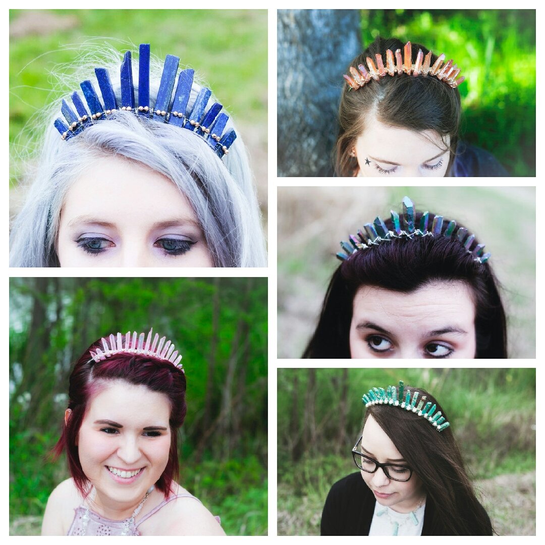 Find a crown for every occassion @ themysticalforest.etsy.com 👑 #crystalcrowns #crystalheadpiece #festivalcrown #festivalheadpiece #meditationcrown #crystaltiaras #Handmade #crystalaccessories #goddesscrowns #bridalcrowns #weddingcrowns #bridaltiaras #weddingtiaras #bridalheadpiece