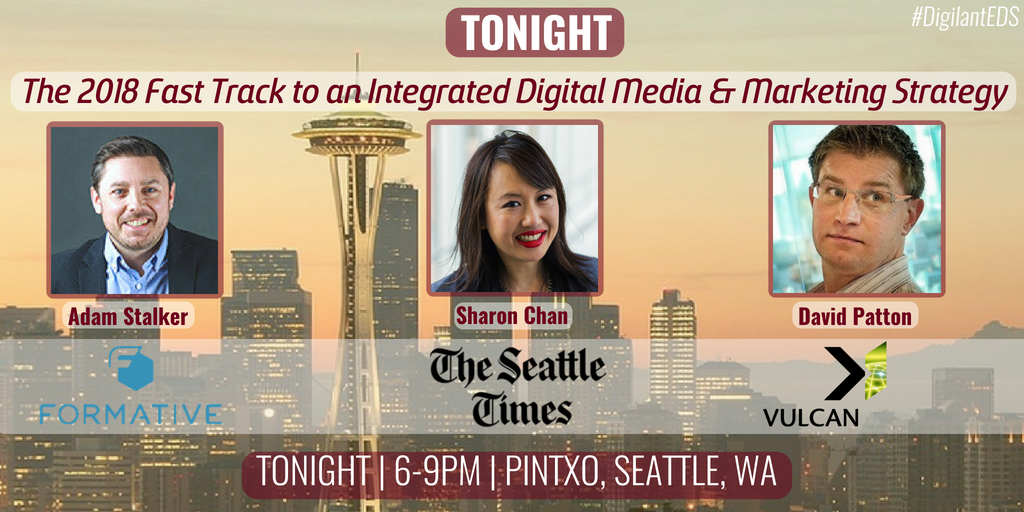 Digilant_US's tweet photo. Tonight's the night! Looking forward to a dynamic panel discussion w/#Seattle's leading #digital professionals on #GDPR, #transparency, shifts in #social #ad & more at @pintxoseattle.
For inquiries message us or email info@digilant.com. #DigilantEDS https://t.co/hcO7QCBEXL