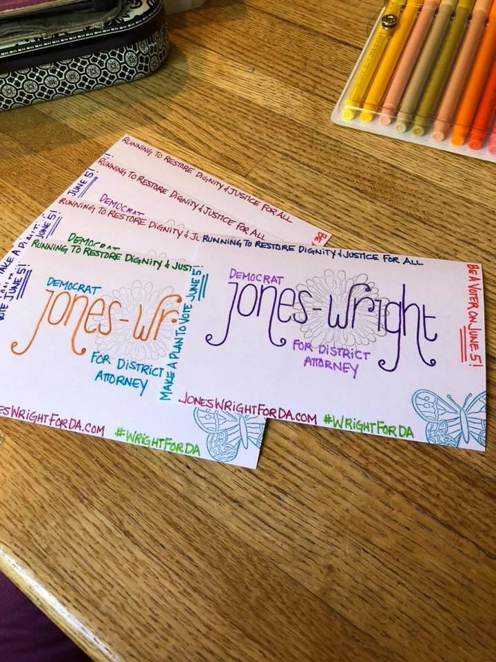 lavendernotes's tweet photo. 8 states voting today! I wrote #Postcardstovoters for two DA races in Cali. Good luck to GeneviΓ¨ve Jones-Wright and Dean Johansson! #WrightForDA #Dean4DA #VoteBlue #π https://t.co/JcGP05LUjz