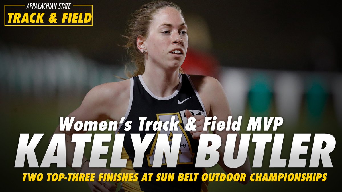 AppTF_XC's tweet photo. Congrats to Katelyn Butler on being named our women's outdoor MVP. She posted two top-three finishes at the Sun Belt Championships, including her second consecutive second-place finish in the 3,000-meter steeplechase

➡️ https://t.co/QugO8RxTxH https://t.co/Yf0SKKgtl1