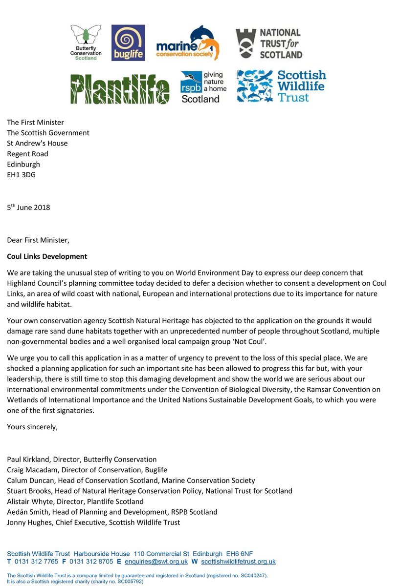 Astonishing that <a href="/HighlandCouncil/">The Highland Council</a> planning committee ignored the advice of their own planning officers, of Scottish Natural Heritage and thousands of evidence-based objections today. Scotland's First Minister must 'call in' this reckless application urgently and #SaveCoulLinks