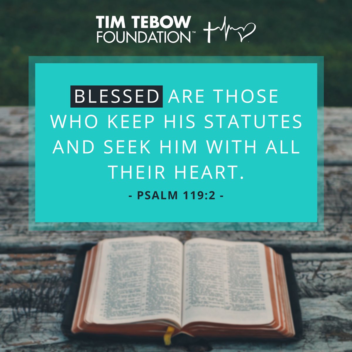 “Blessed are those who keep His statutes and seek Him with all their heart.” - Psalm 119:2