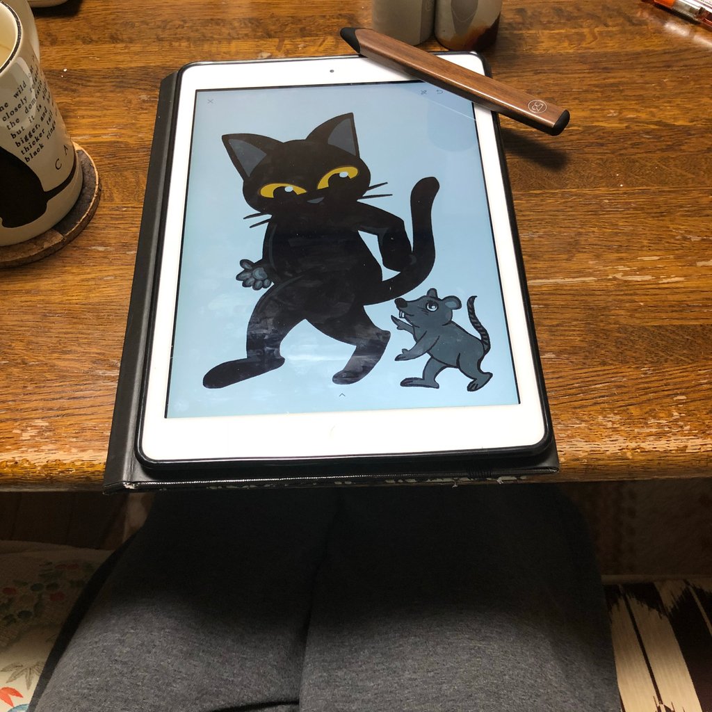 BATKEIART's tweet photo. Work in progress. I paint solidly and overlap colors.
#cat #猫 #cats #kitty #feline #イラスト #illustration #batkei #wip #fiftythreepaper #fiftythree @FiftyThreePaper https://t.co/LbiZ6ZUG5t