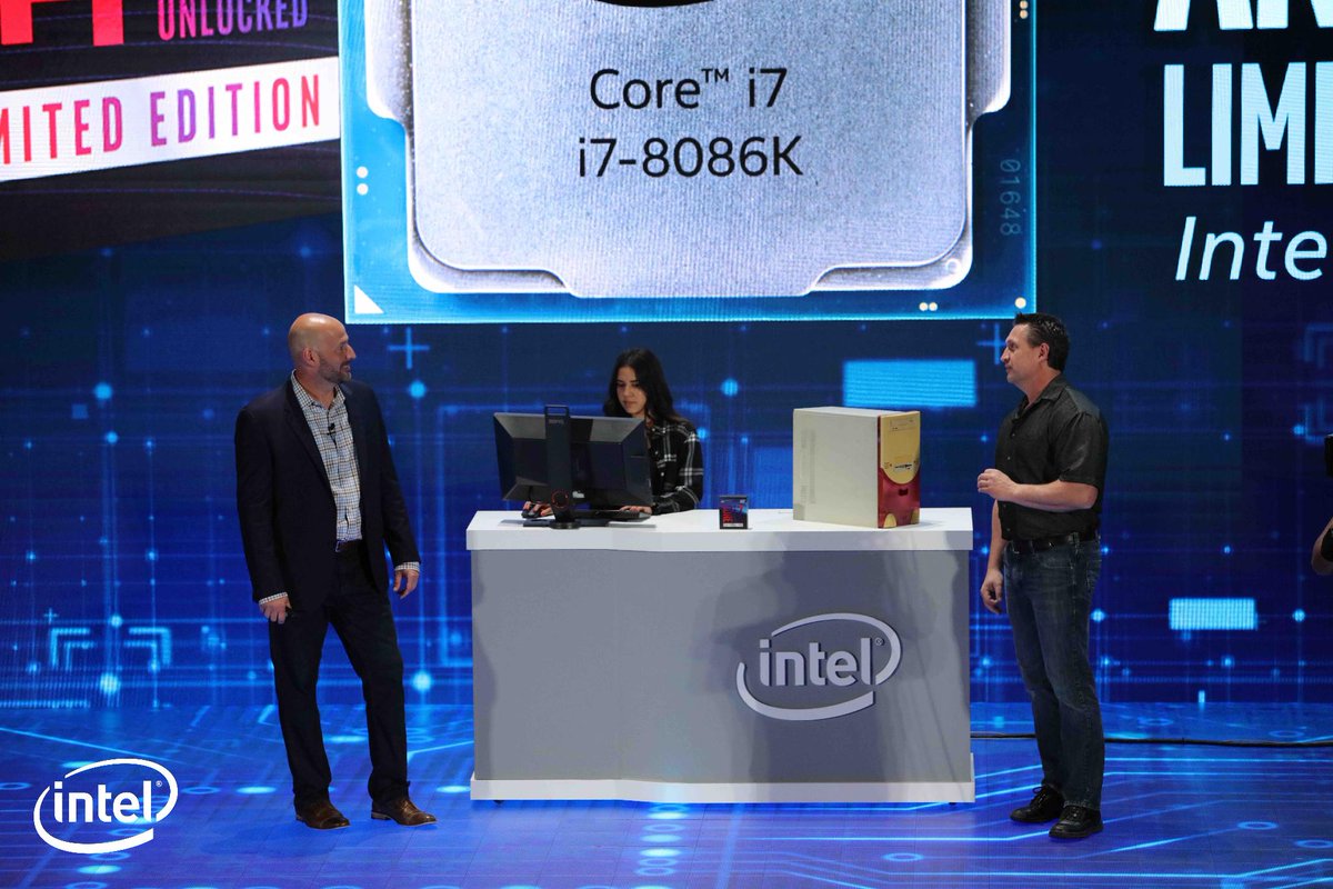 intel's tweet photo. Celebrating 40 years of 8086 computing with the 8th Gen Intel Core i7-8086k Limited Edition. #Computex2018 #IntelGaming https://t.co/BBAYRZVBuR https://t.co/RoeY144ObR