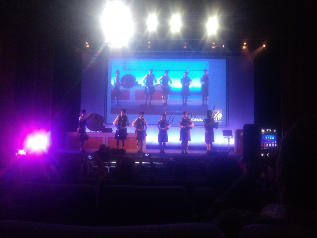 BeckyGordon's tweet photo. #INORMS2018 of course the conference started with pipers. 2 mins in and was already the best conference ever. https://t.co/urYXDzbbci