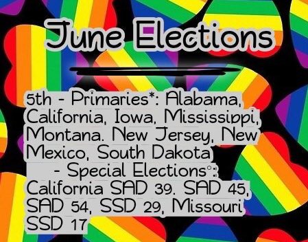 2018Countdown's tweet image. 155 days until #ElectionDay2018. Today is Primary day in #Alabama, #California, #Iowa, #Mississippi, #Montana #NewJersey, #NewMexico, and #SouthDakota. #VOTE. These are important elections!
