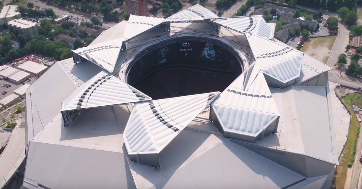 theBIMForum's tweet photo. Mercedes-Benz Stadium in Atlanta nearing completion https://t.co/3Tfy9NgG3T https://t.co/gwCJl5R2F6
