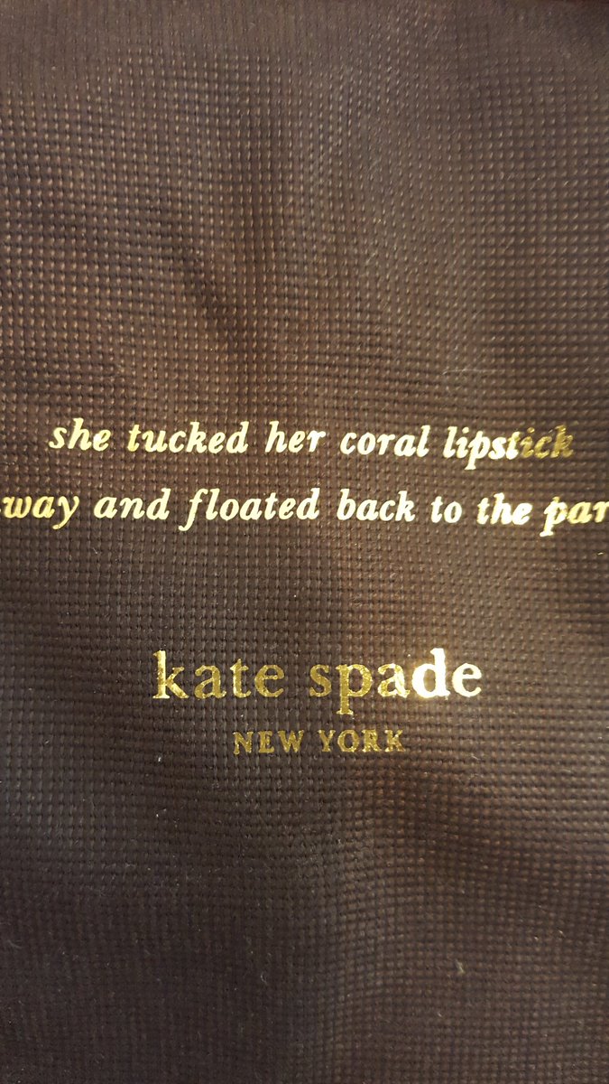 catbirdsuite's tweet photo. Kate Spade  " she tucked her coral lipstick away and floated back to the party" #RIP https://t.co/8zwWIGmRxe
