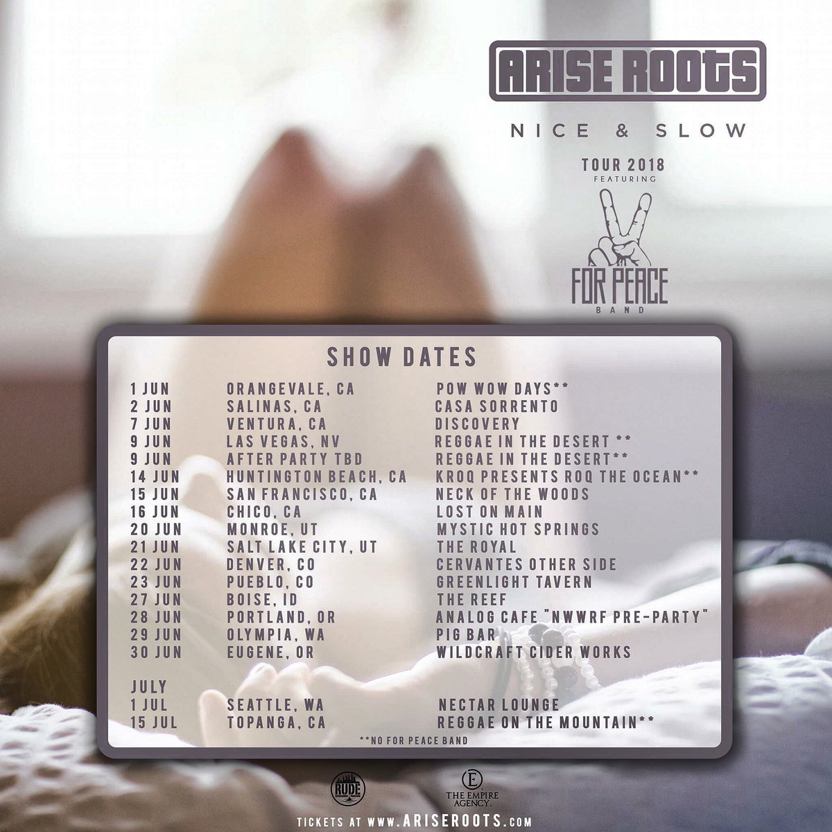 NorCalStTm's tweet photo. #NiceandSlowTour !  Tickets and info at: https://t.co/CoUmC5YAFY

#ariseroots #forpeaceband #empireagency #empireartist #reggae #roots #rootsreggae #norcal #ncst #california #californiaroots #caliroots #californiaroots #rudeentertainment #norcalstreetteam @ARISEROOTS @RudyRudeMan https://t.co/E9Ipz86cL9